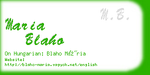 maria blaho business card